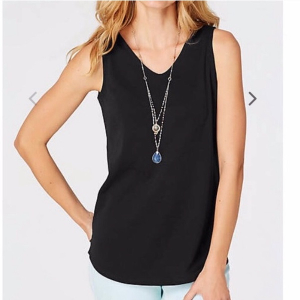 J Jill Pima sleeveless v-neck tank black